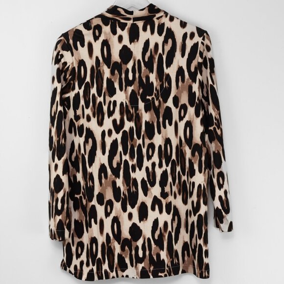 Chico's Polished Animal Print Tunic Top Long Sleeve Knit Shirt Size 1 Medium New - Picture 3 of 7